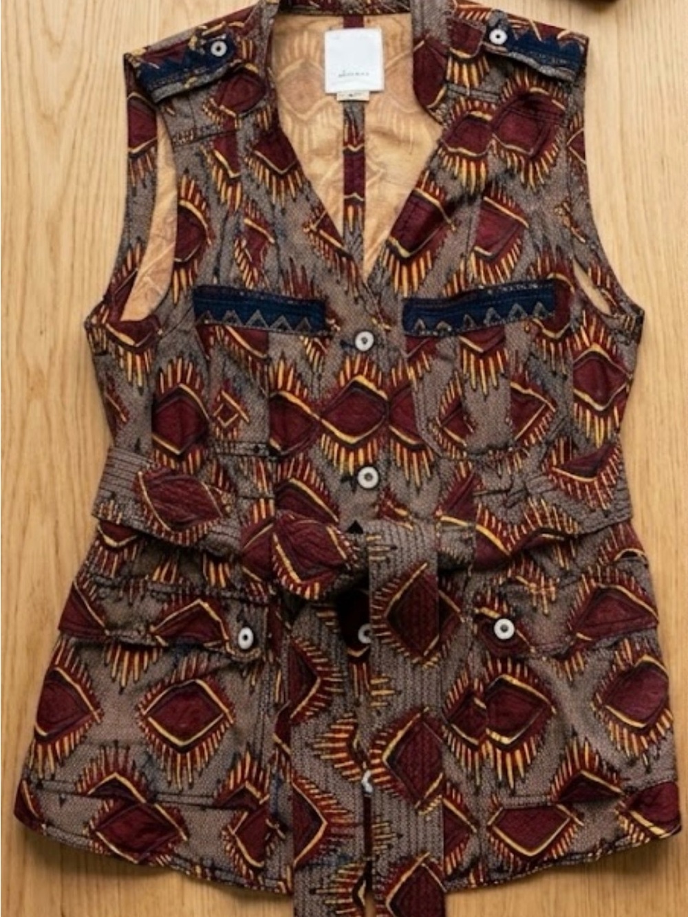 Anthropologie Elevenses Geo Safari Vest
